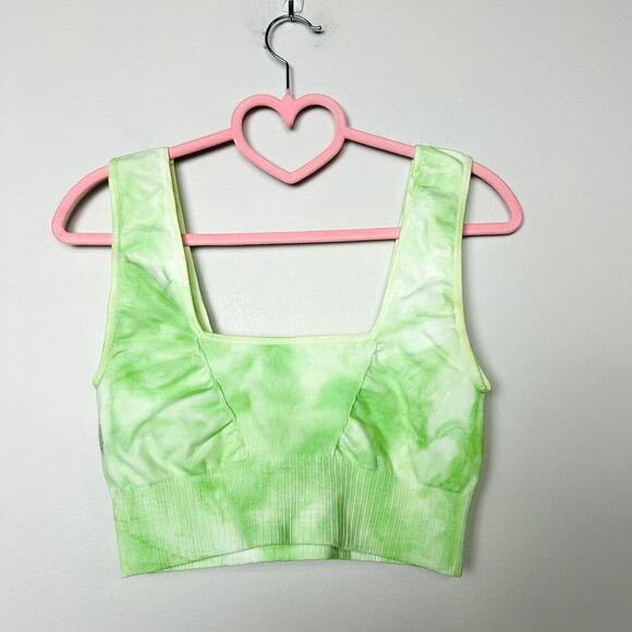 Free People NWOT Electric Pistachio Good Karma Sports Bra Size M/L - Picture 2 of 4